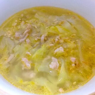 豚ひき肉白菜の中華スープ